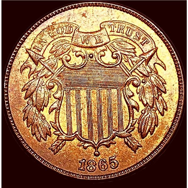 1865 Copper Two-Cent Piece CHOICE BU