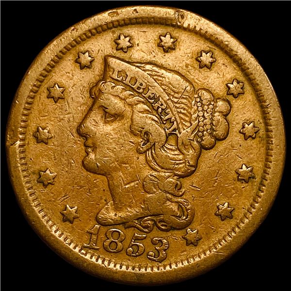 1853 Braided Hair Large Cent NEARLY UNCIRCULATED