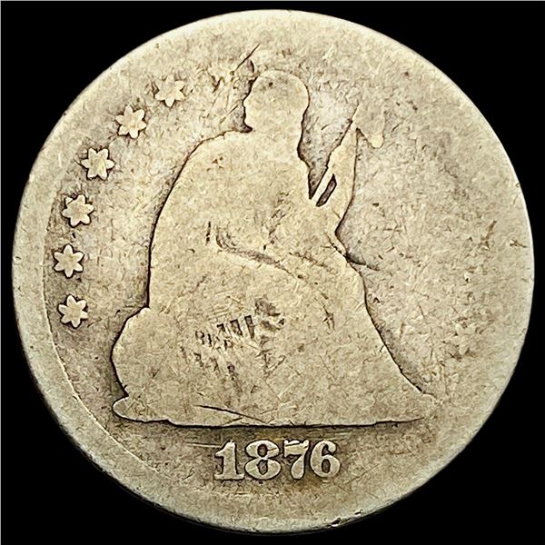 1876-CC Seated Liberty Quarter LIGHTLY CIRCULATED