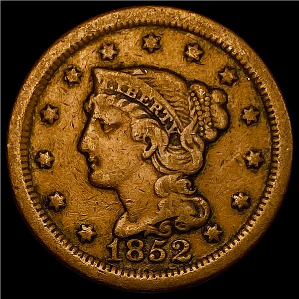 1852 Braided Hair Large Cent ABOUT UNCIRCULATED