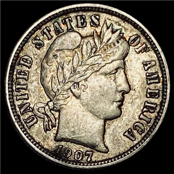 1907 Barber Dime CLOSELY UNCIRCULATED