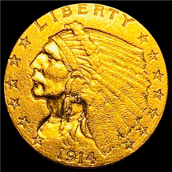 1914 Indian Head Gold $2.50 Quarter Eagle CHOICE AU
