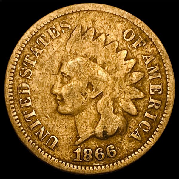 1866 Indian Head Cent ABOUT UNCIRCULATED