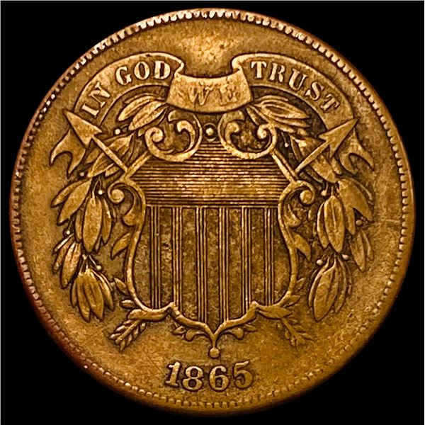 1865 Two-Cent Piece ABOUT UNCIRCULATED