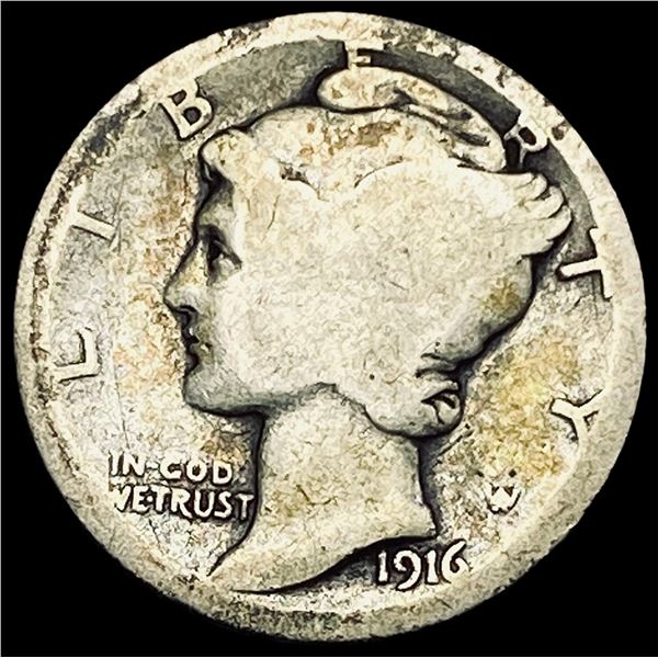 1916-D Silver Mercury Dime NICELY CIRCULATED