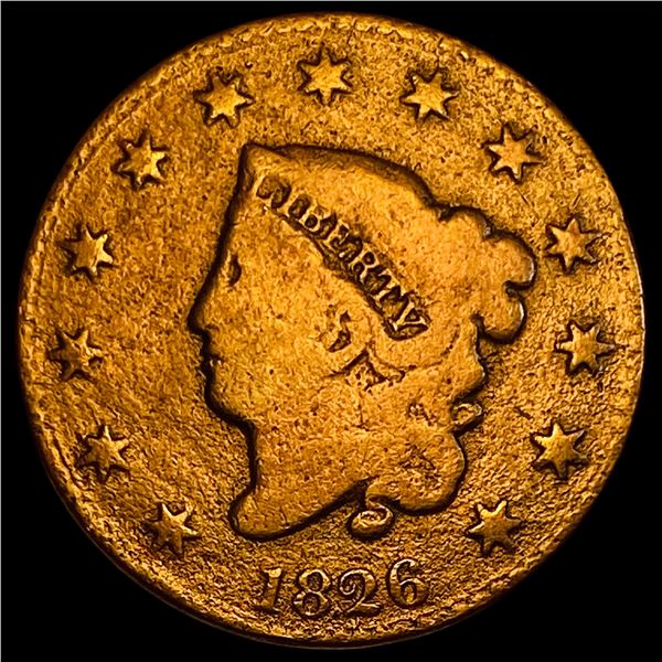 1826 Coronet Head Large Cent LIGHTLY CIRCULATED
