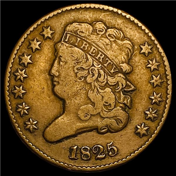 1825 Classic Head Half Cent ABOUT UNCIRCULATED