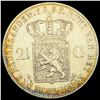 Image 2 : 1867 Netherlands Silver 2 1/2 Gulden ABOUT UNCIRCULATED