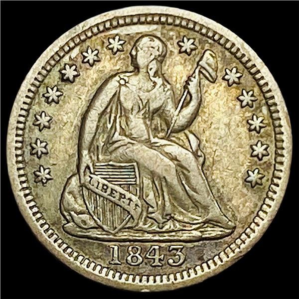 1843 Seated Liberty Half Dime ABOUT UNCIRCULATED