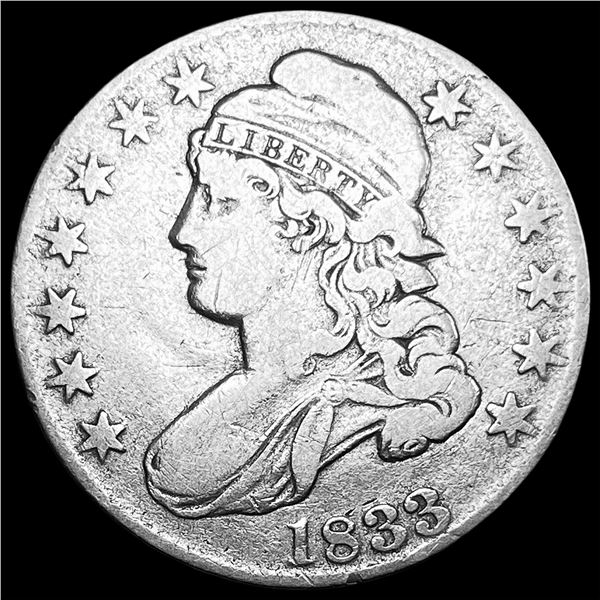 1833 Capped Bust Half Dollar LIGHTLY CIRCULATED