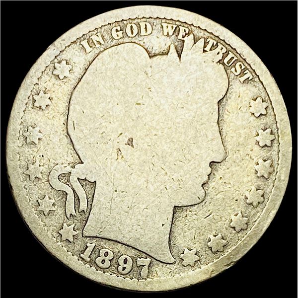 1897-S Silver Barber Quarter NICELY CIRCULATED