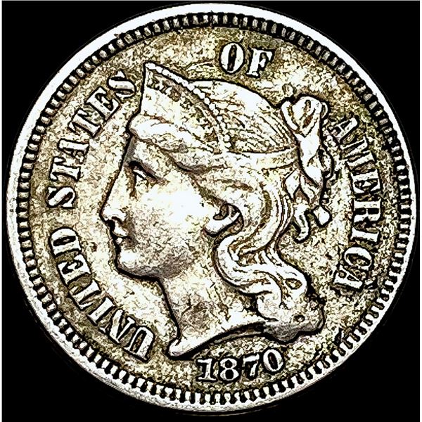 1870 Nickel Three-Cent Piece NEARLY UNCIRCULATED