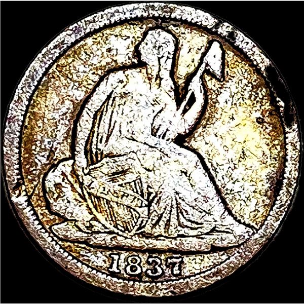 1837 Seated Liberty Half Dime (No Stars) ABOUT UNCIRCULATED