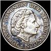 Image 1 : 1955 Netherlands Silver 1 Gulden ABOUT UNCIRCULATED