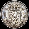 Image 2 : 1955 Netherlands Silver 1 Gulden ABOUT UNCIRCULATED