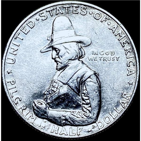 1920-D Silver Pilgrim Half Dollar CHOICE AU