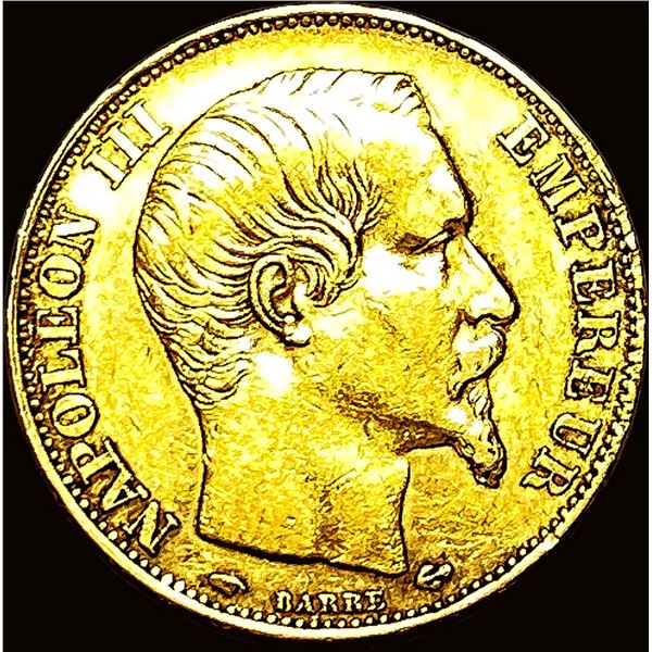 1857-A France Gold 20 Francs CLOSELY UNCIRCULATED