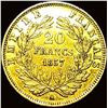 Image 2 : 1857-A France Gold 20 Francs CLOSELY UNCIRCULATED