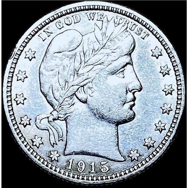 1915 Barber Silver Quarter CHOICE AU