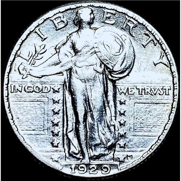 1929 Standing Liberty Silver Quarter CHOICE AU