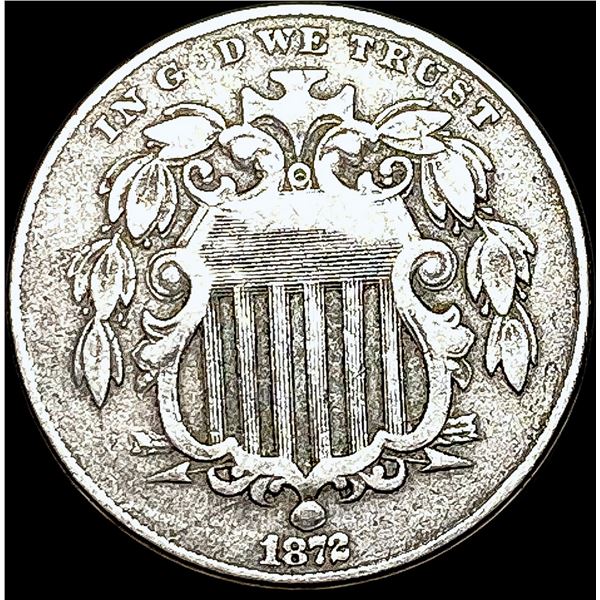 1872 Shield Nickel ABOUT UNCIRCULATED