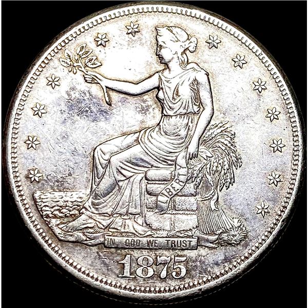 1875-S Silver Trade Dollar NEARLY UNCIRCULATED