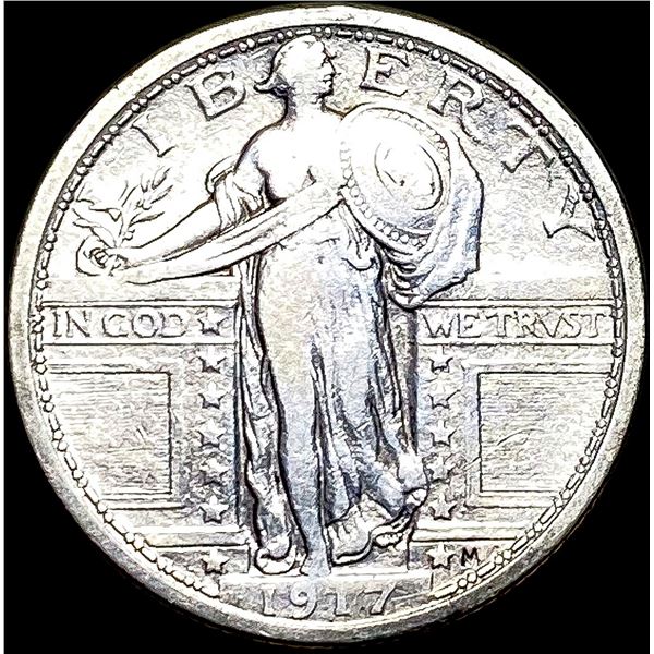 1917 Type 1 Standing Liberty Quarter NEARLY UNCIRCULATED
