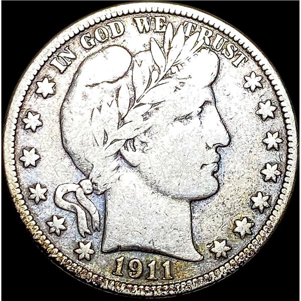 1911-D Silver Barber Half Dollar ABOUT UNCIRCULATED