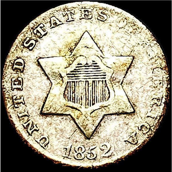 1852 Silver Three-Cent Piece ABOUT UNCIRCULATED