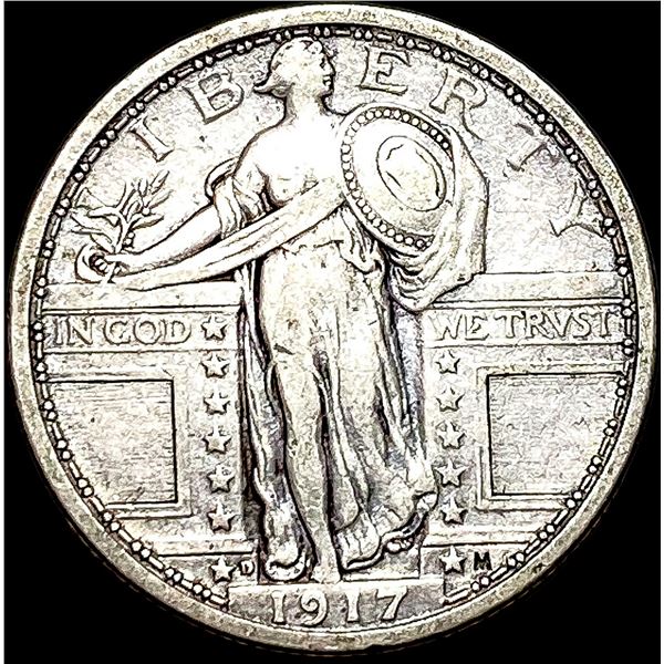 1917-D Type 1 Standing Liberty Quarter NEARLY UNCIRCULATED