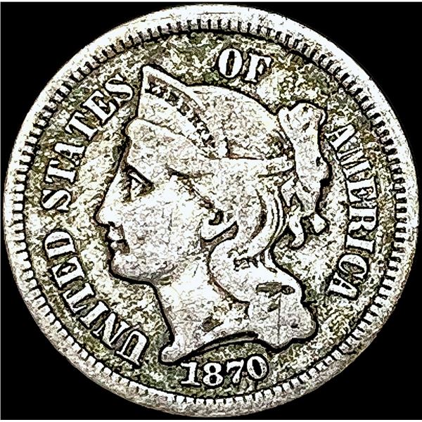 1870 Nickel Three-Cent Piece ABOUT UNCIRCULATED