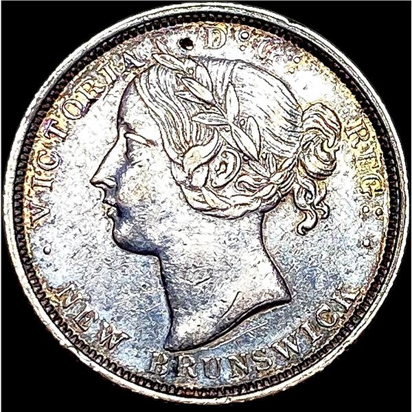 1864 New Brunswick Silver 20 Cents NEARLY UNCIRCULATED