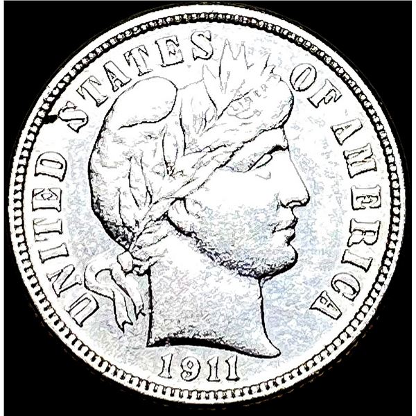 1911-D Silver Barber Dime NEARLY UNCIRCULATED