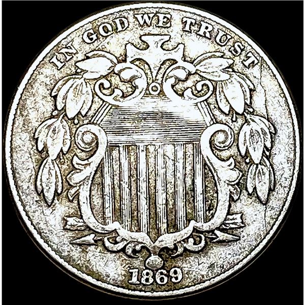 1869 Shield Nickel LIGHTLY CIRCULATED