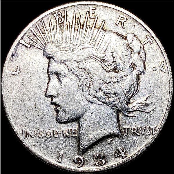 1934-S Silver Peace Dollar ABOUT UNCIRCULATED