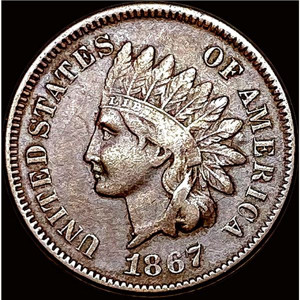 1867 Indian Head Cent ABOUT UNCIRCULATED