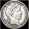 Image 1 : 1909 Silver Barber Half Dollar ABOUT UNCIRCULATED