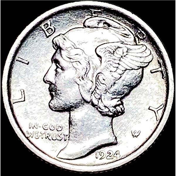 1924 Silver Mercury Dime CLOSELY UNCIRCULATED