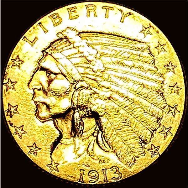 1913 Indian Head $2.5 Gold Quarter Eagle CLOSELY UNCIRCULATED