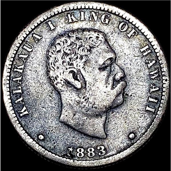 1883 Hawaii Silver 1/4 Dollar ABOUT UNCIRCULATED