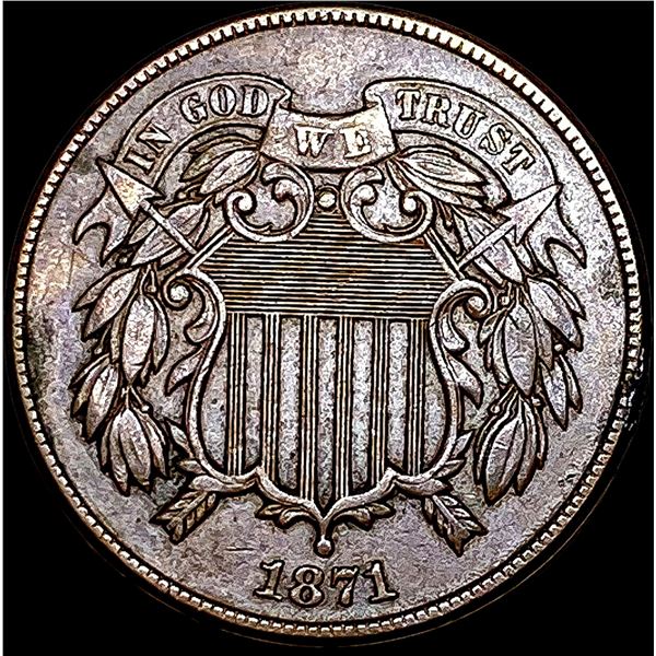 1871 Two-Cent Piece ABOUT UNCIRCULATED