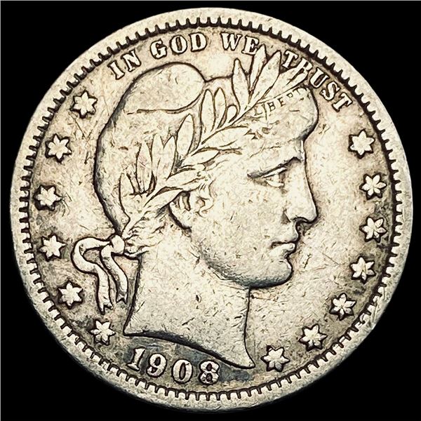 1908-O Silver Barber Quarter ABOUT UNCIRCULATED