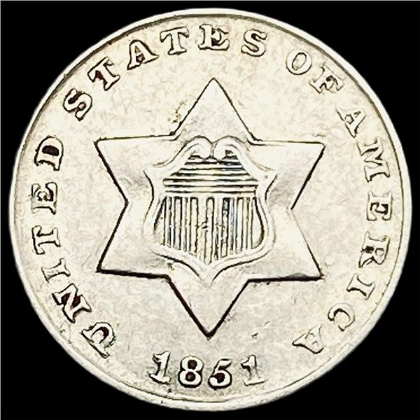 1851 Silver Three-Cent Piece CLOSELY UNCIRCULATED