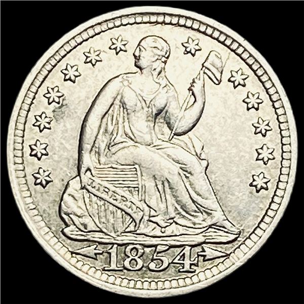 1854 Arrows Seated Liberty Half Dime CLOSELY UNCIRCULATED