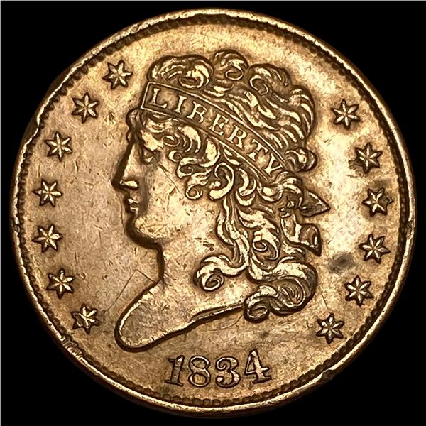 1834 Classic Head Half Cent CHOICE AU