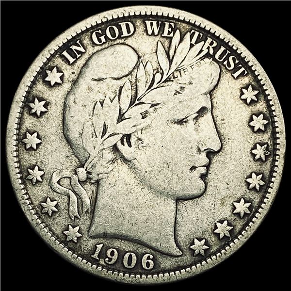 1906-D Silver Barber Half Dollar LIGHTLY CIRCULATED