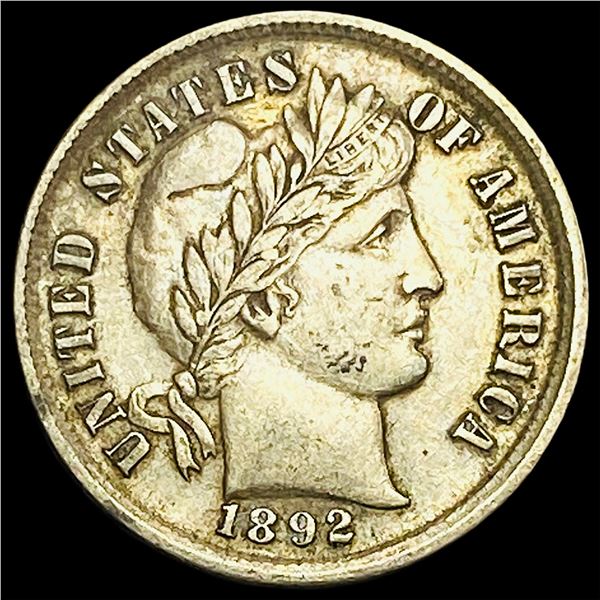1892 Silver Barber Dime NEARLY UNCIRCULATED