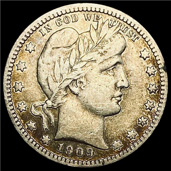 1909 Barber Silver Quarter ABOUT UNCIRCULATED