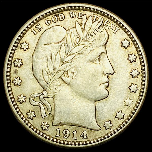 1914-D Silver Barber Quarter CLOSELY UNCIRCULATED