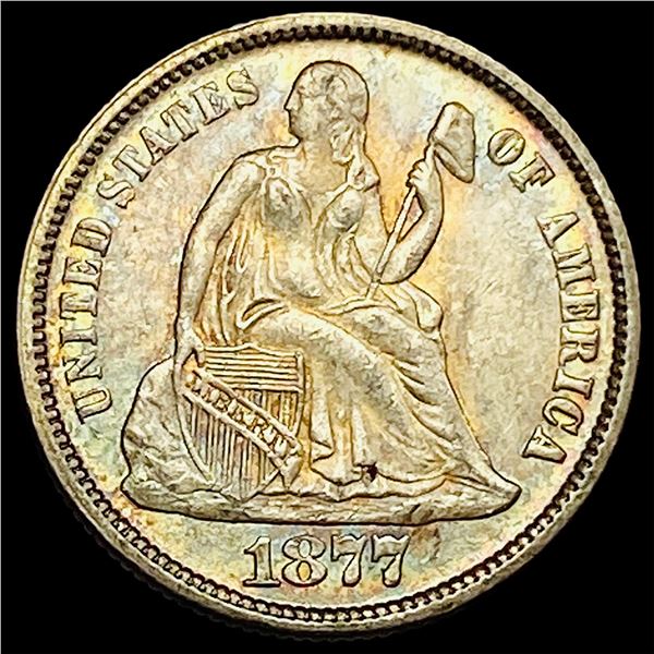 1877 Seated Liberty Dime CHOICE AU